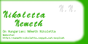 nikoletta nemeth business card