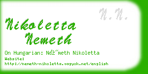 nikoletta nemeth business card